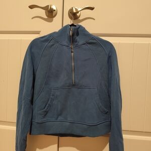 Blue Half-Zip Pullover Sweatshirt
